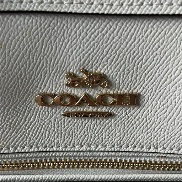 Coach Cream Leather Satchel Bag - Picture 3 of 4
